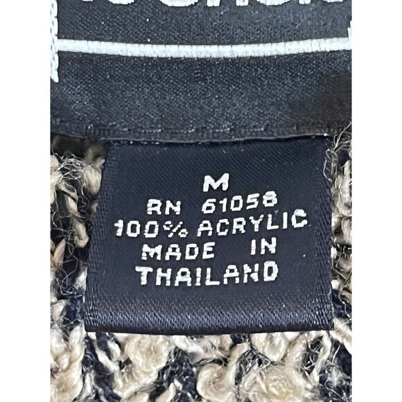 Monto Sweater Women M Tan Chunky Knit Striped Neutral Classic Old Money Preppy - Picture 3 of 11